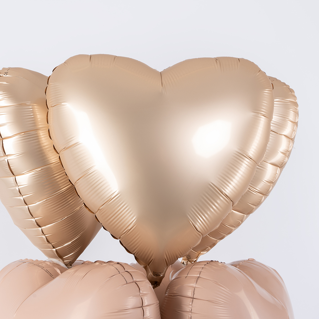 Шар (18''/46 см) Сердце, Звездное Золото, Матовый, 1 шт.