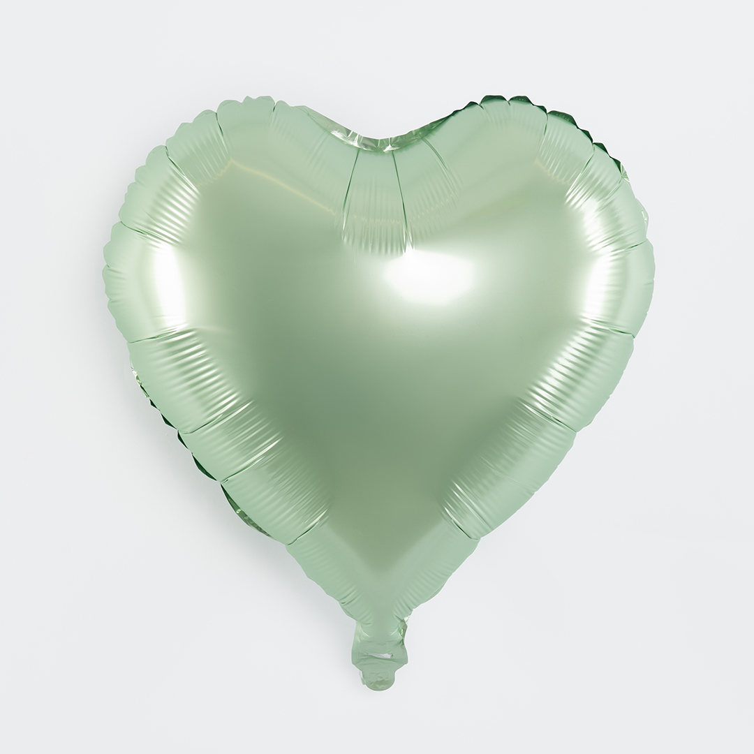 Шар (18''/46 см) Сердце, Мятный, Сатин, 1 шт.