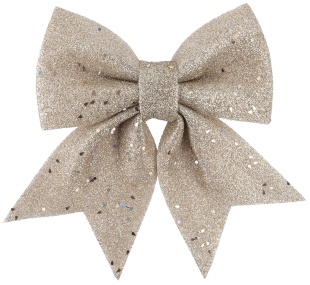 Декоративный бант Праздничный, Шампань, с блестками, 15*20 см, 1 шт. в упак. 