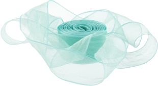 Лента органза (2,5 см*9,14 м) Нежная грация, Бирюзовый, 1 шт.