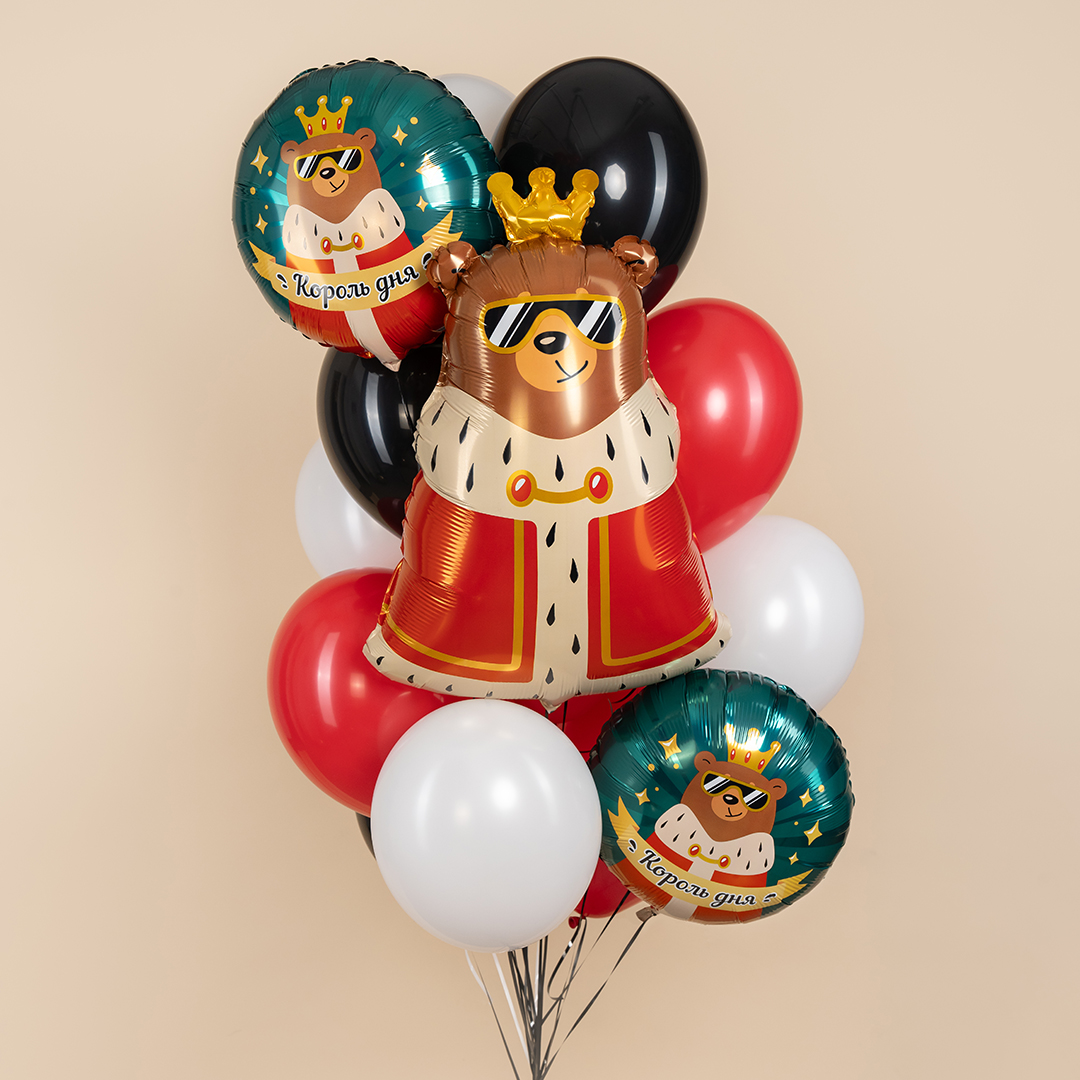 Шар (18''/46 см) Круг, Король дня, 1 шт.