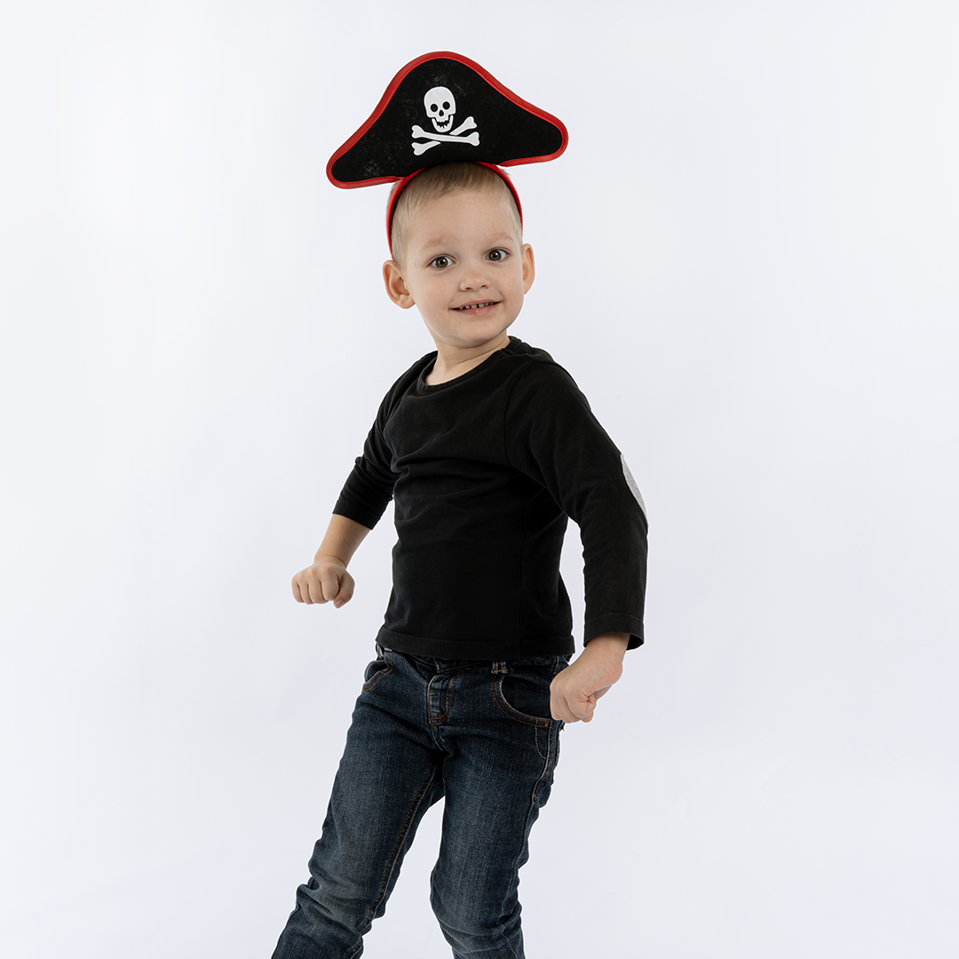 Ободок, Треуголка Пирата, Черный/Красный, 1 шт. 