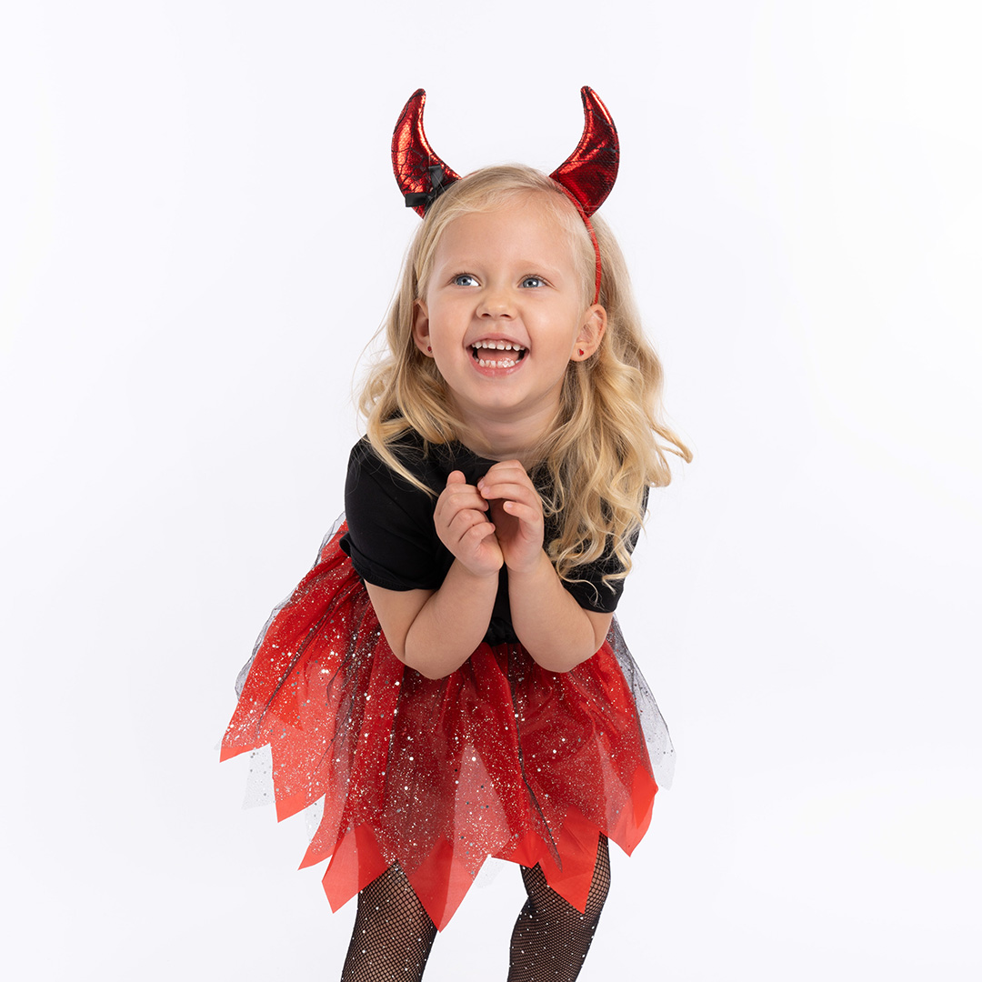 Набор (ободок и юбочка), Дьяволенок, Красный, 1 шт. 