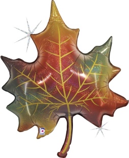 Шар (35''/89 см) Фигура, Кленовый лист, Голография, 1 шт.
