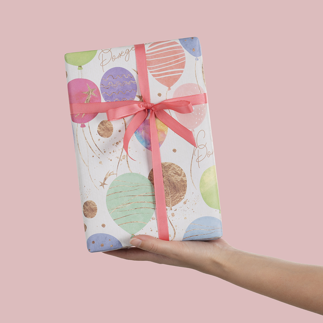 Упаковочная бумага 80гр (0,7*1 м) Праздничные шарики, 10 шт.