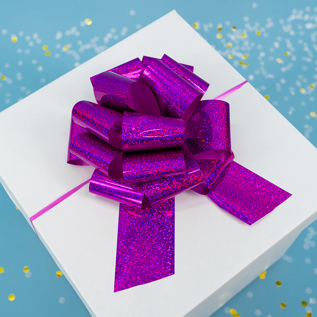 Бант Шар, Фуше, Голография, 21 см, 1 шт. в упак. 