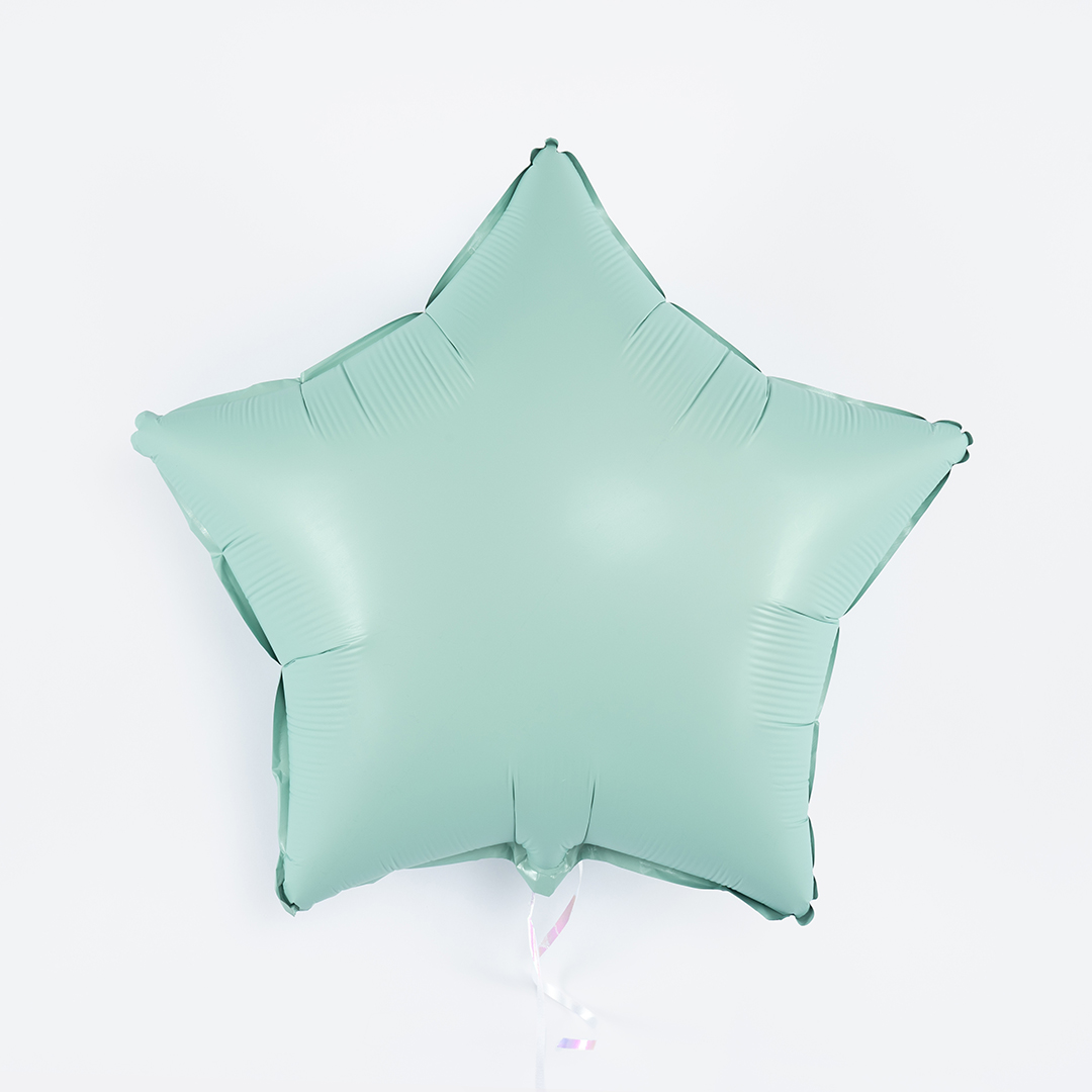 Шар (18''/46 см) Звезда, Нежная мята, Сатин, 1 шт.