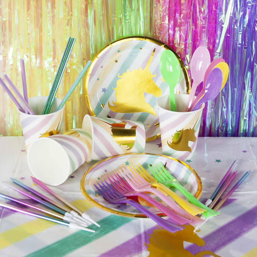 Скатерть одноразовая, Единороги, 130*220 см, 1 шт.