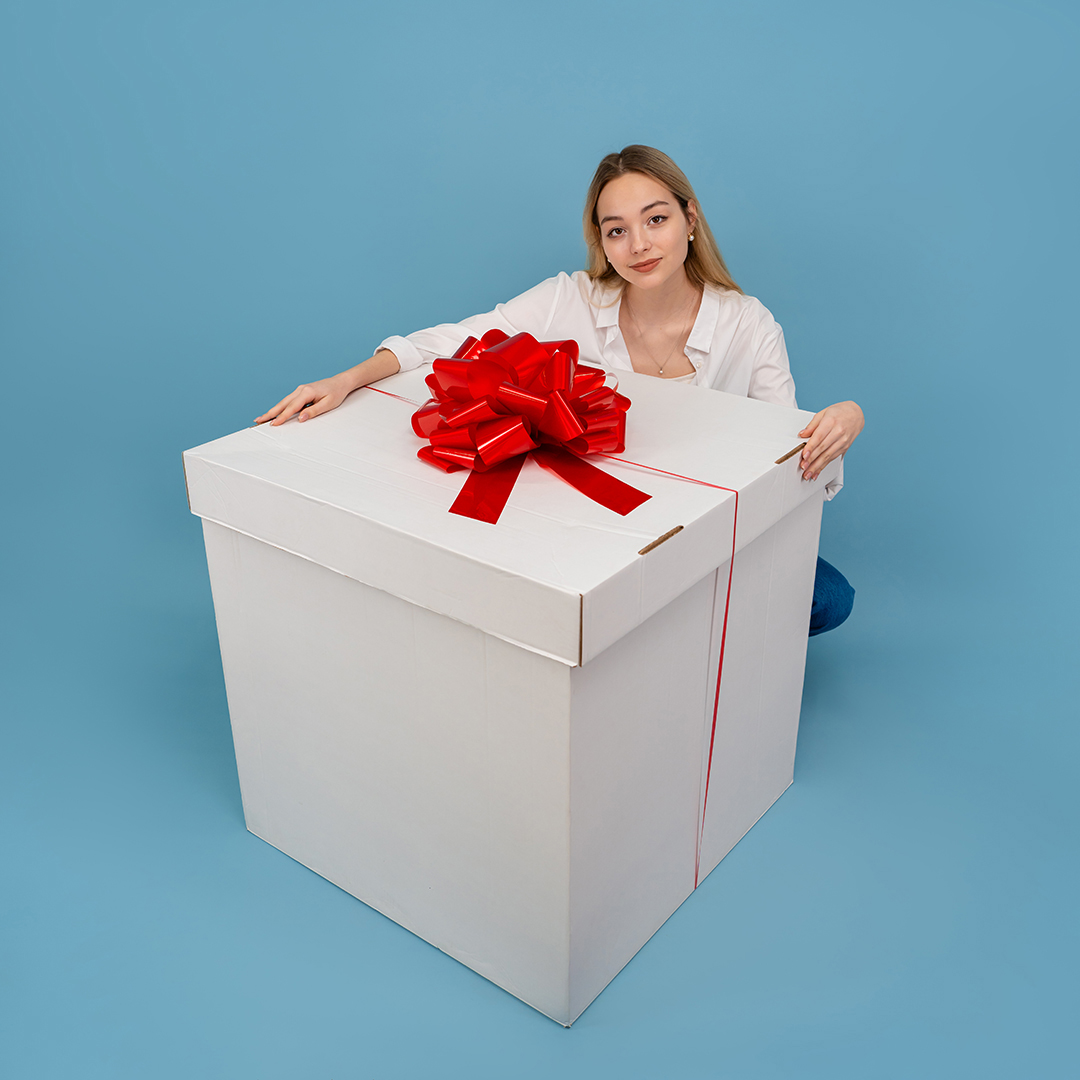 Бант Шар, Красный, Лаковый, 36 см, 1 шт. в упак. 