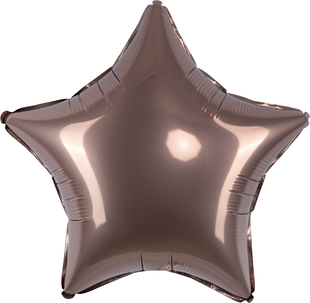 Шар (18''/46 см) Звезда, Шоколад, Сатин, 1 шт.