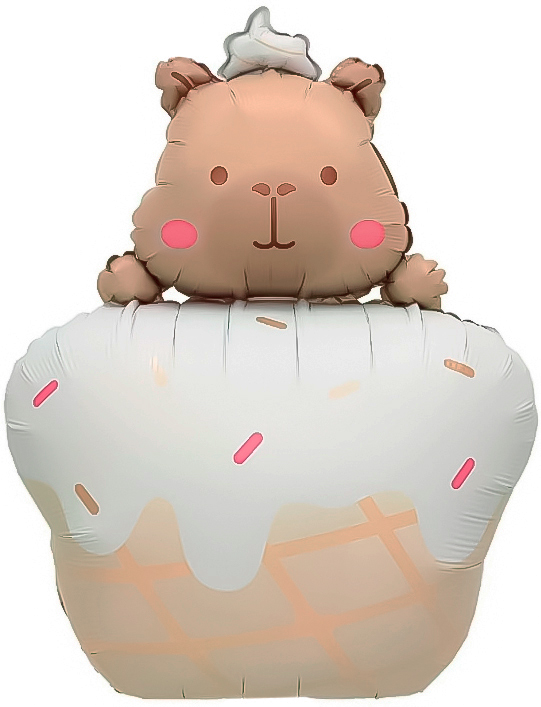 Шар (30''/76 см) Фигура, Кексик с капибарой, 1 шт.