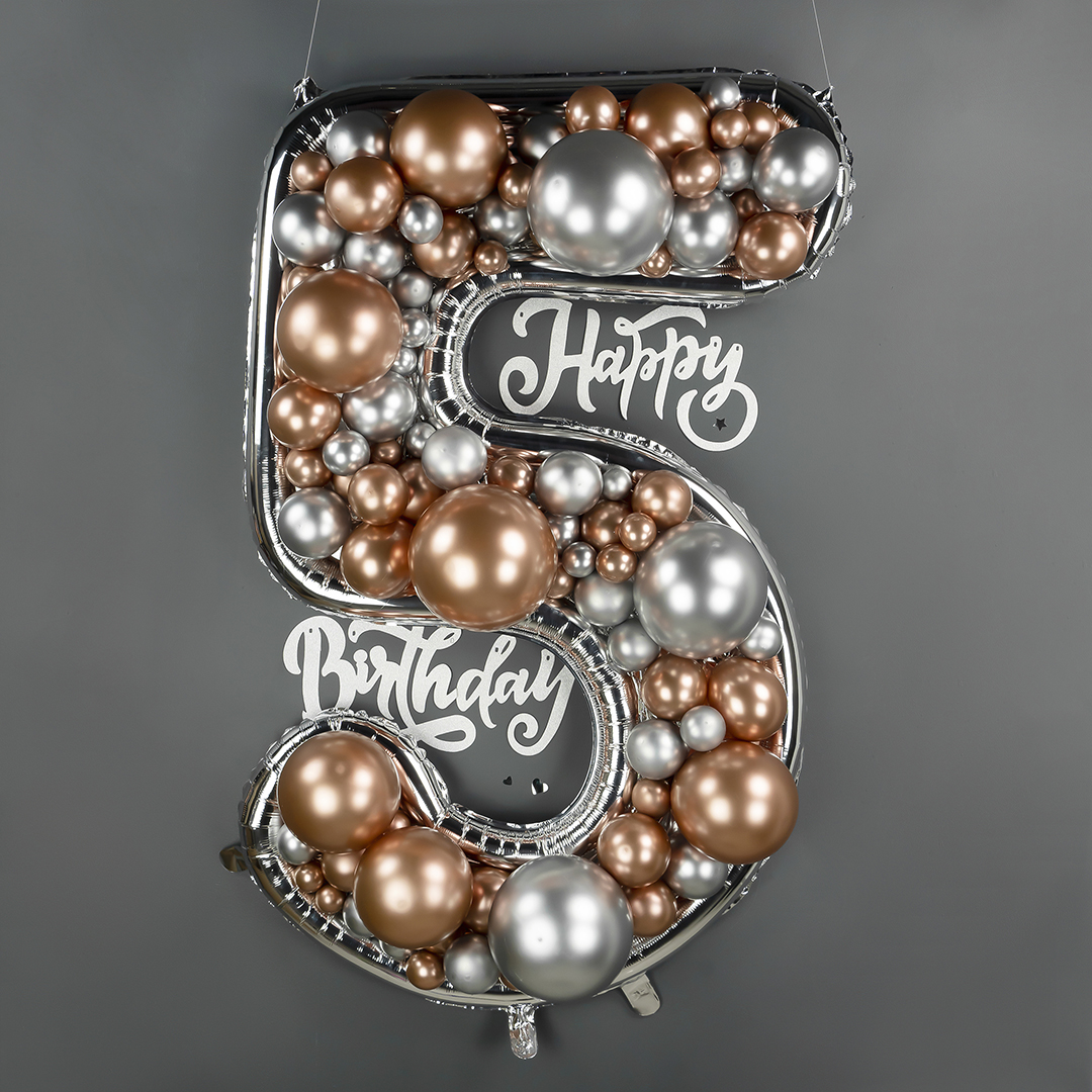 Шар (10''/25 см), Серебро, хром, 50 шт.