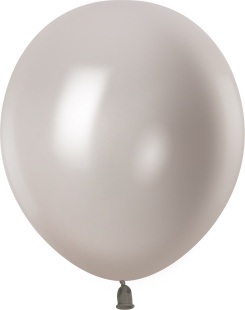 Шар (18''/46 см), Серебро, металлик, 10 шт.