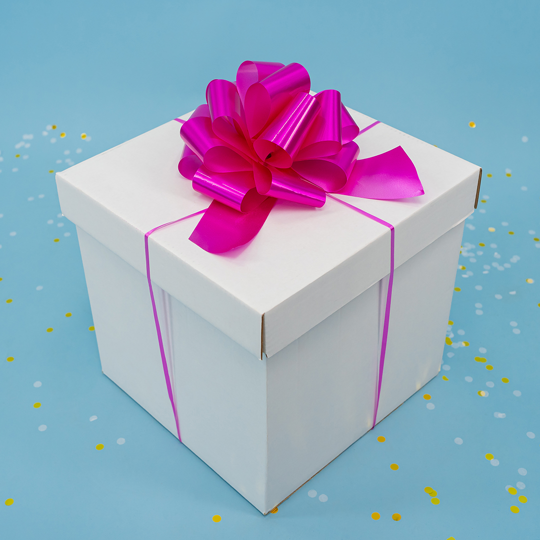 Бант Шар, Фуксия, Лаковый, 21 см, 1 шт. в упак. 