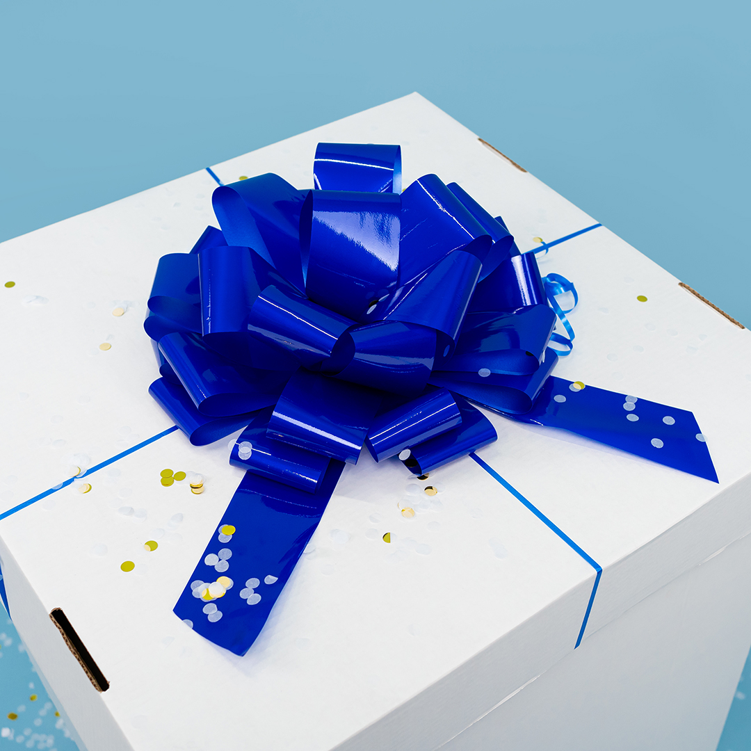 Бант Шар, Синий, Лаковый, 36 см, 1 шт. в упак. 