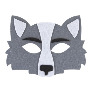 Маска карнавальная, из фетра, Волчонок, Серый, 16*13 см, 1 шт. 