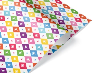 Упаковочная бумага 80гр (0,7*1 м) Яркие ромбы, 10 шт.