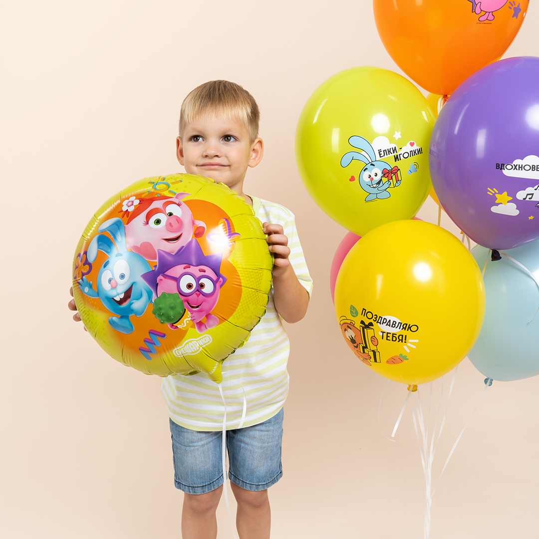 Шар (18''/46 см) Круг, Смешарики, 1 шт. в уп.