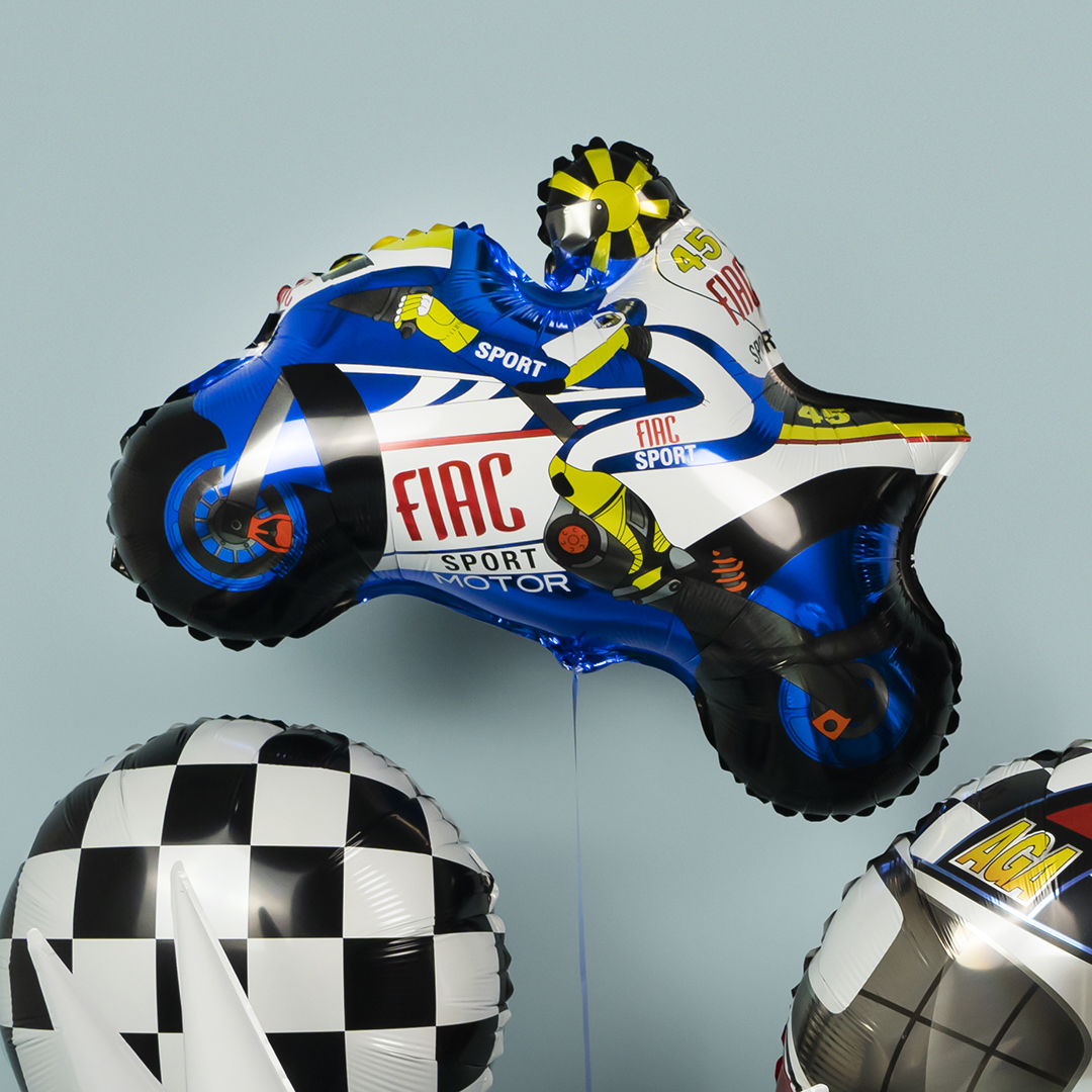 Шар (25''/64 см) Фигура, Мотоцикл, Синий, 1 шт.