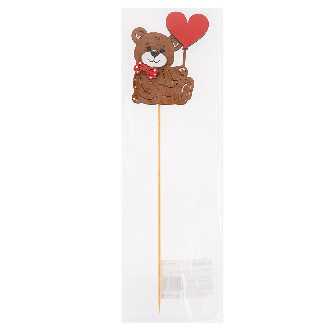 Топпер, Мишка с сердечком, 8*31 см, 1 шт.