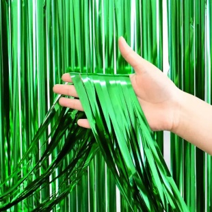 Занавес Дождик Светло-зеленый, Металлик, 100*200 см, 1 шт.