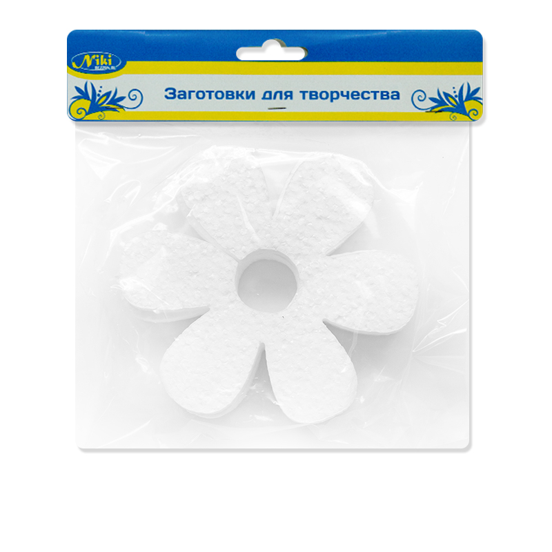 Фигура из пенопласта Цветок, 10 см. Белый, 3 шт.