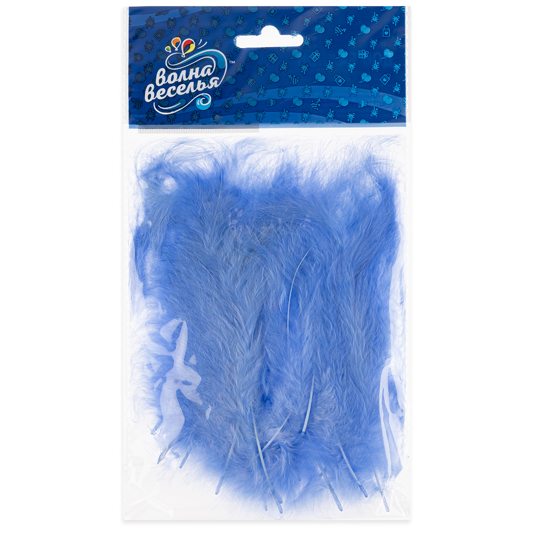 Перья, Премиум, Небесно-голубой, 12-15 см, 30 шт.