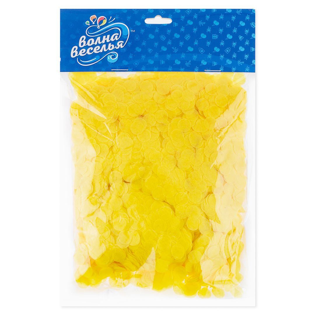 Конфетти тишью Круг, Желтый, 1 см, 50 г.