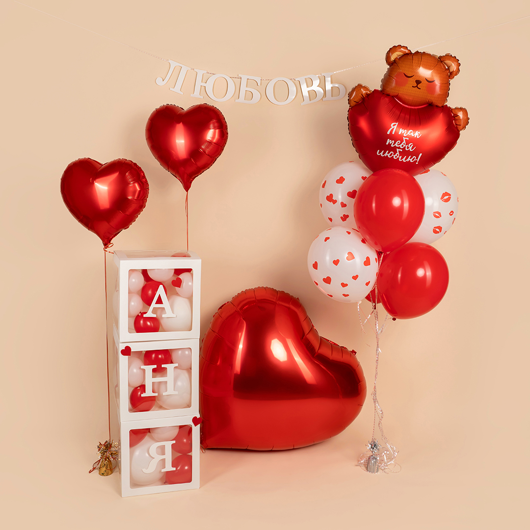 Шар (18''/46 см) Сердце, Красный, Металлик, 1 шт.