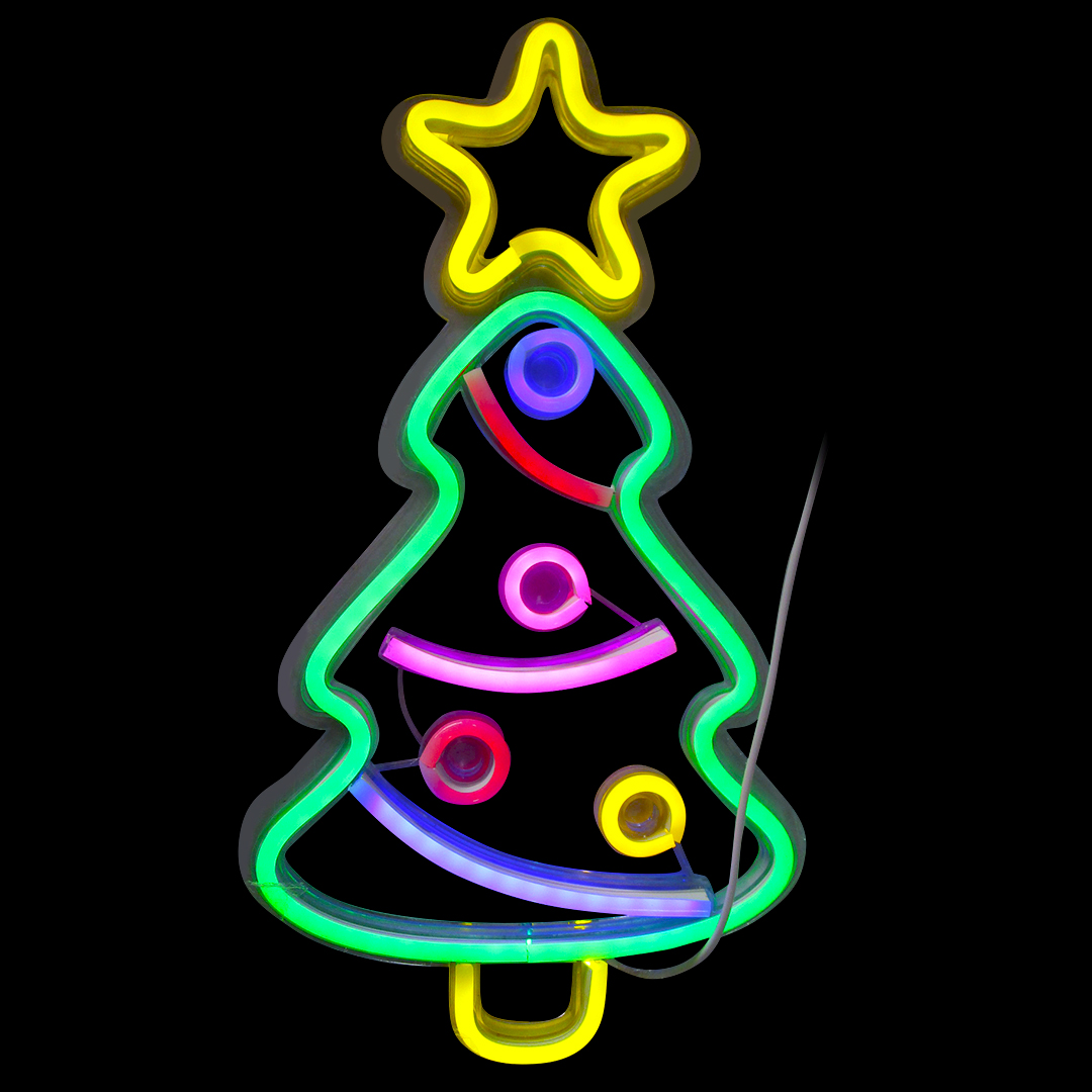 Световая фигура Елка, 22*40 см. Разноцветный, 1 шт.