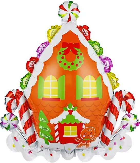 Шар (28''/71 см) Фигура, Пряничный домик (надув воздухом), 1 шт.