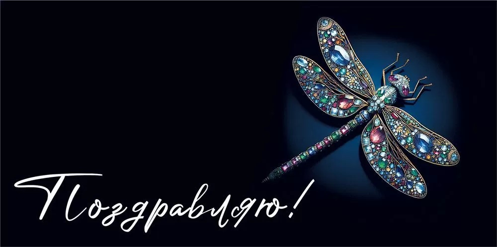 Конверты для денег, Поздравляю! (блестящая стрекоза), 10 шт.