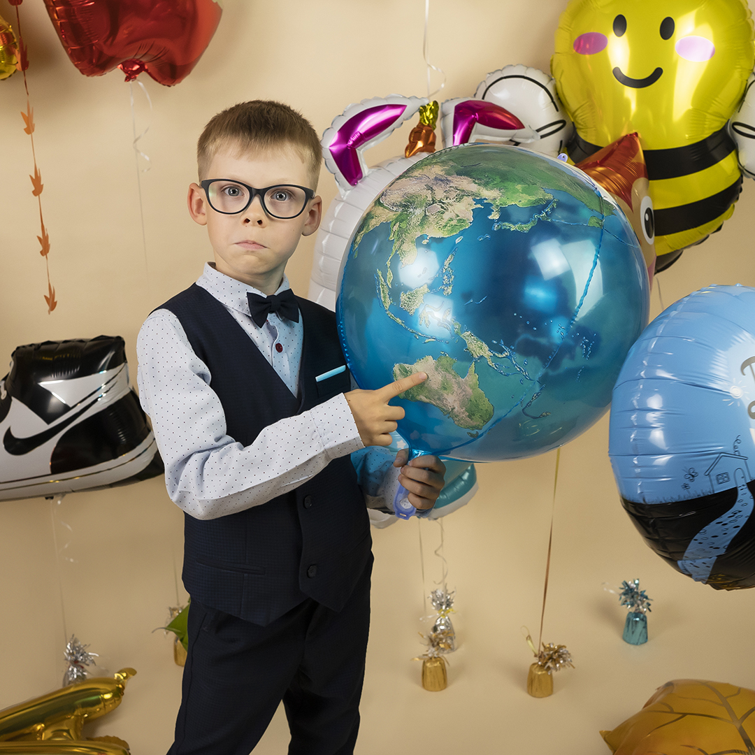 Шар 3D (22''/56 см) Сфера, Планета Земля, Глобус, 1 шт.