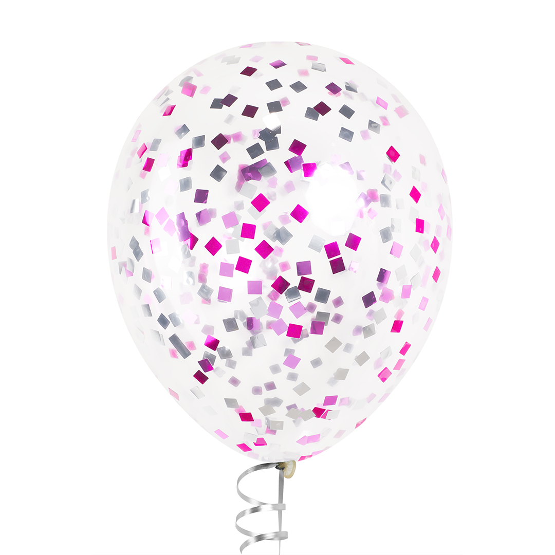 Конфетти фольга Квадрат, Розовый микс, Металлик, 1 см, 50 г.