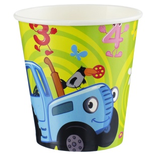 Стаканы (250 мл) Синий трактор, С Днем Рождения!, Зеленый, 6 шт.