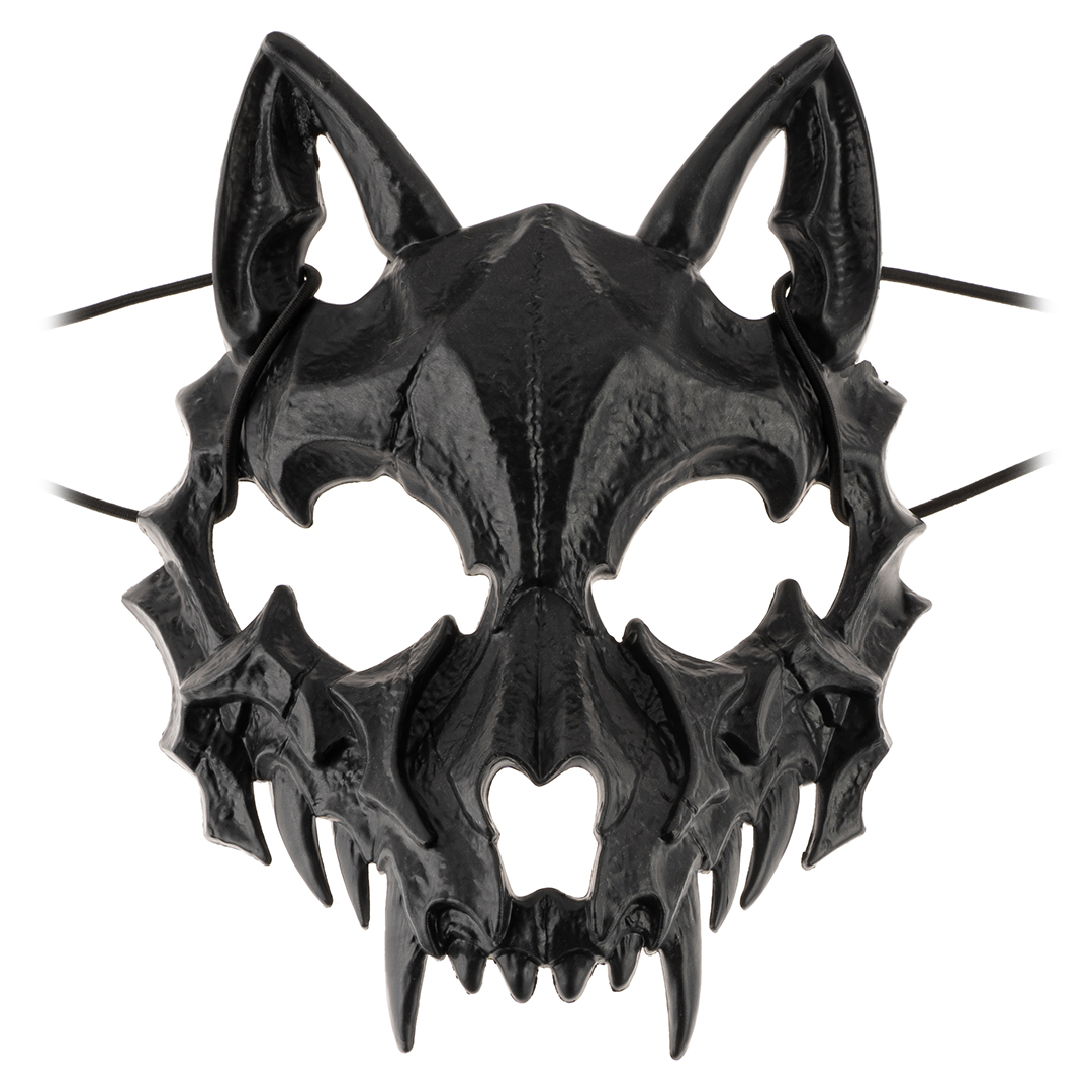 Карнавальная маска, Череп волка, Черный, 20*17 см, 1 шт. 