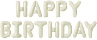 Набор шаров-букв (16''/41 см) Мини-Надпись "Happy Birthday", Белый песок, 1 шт. в уп.