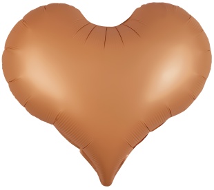 Шар (24''/61 см) Сердце, Люкс, Розовое Золото, Сатин, 1 шт. в уп.