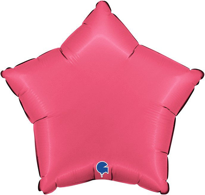 Шар (18''/46 см) Звезда, Ягодная помада, Сатин, 1 шт.