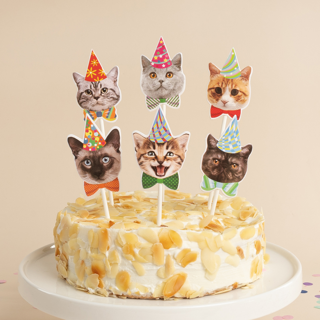 Топперы, Котики, Ассорти, 14 см, 6 шт.