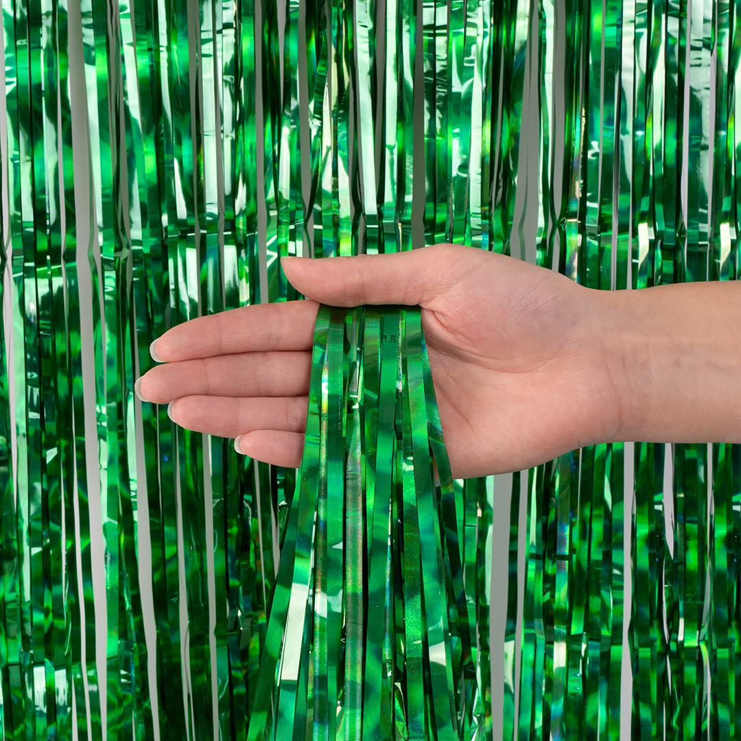 Занавес Дождик Электрик, Зеленый, Голография, 100*200 см, 1 шт.