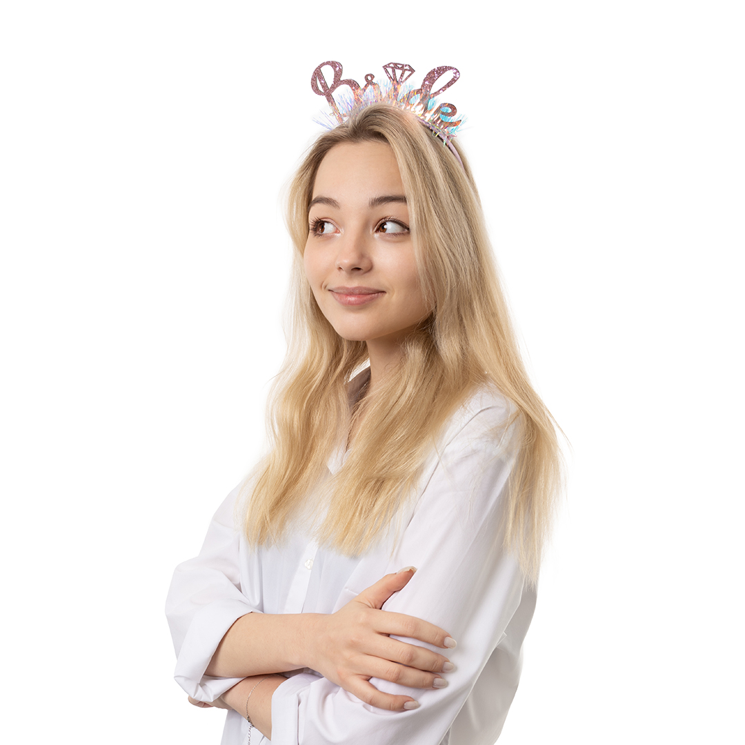 Ободок, BRIDE, пластик, Розовое Золото, 17*16 см, 1 шт. 