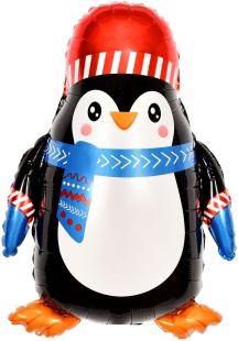 Шар (28''/71 см) Фигура, Пингвин в шапочке, 1 шт. в уп.