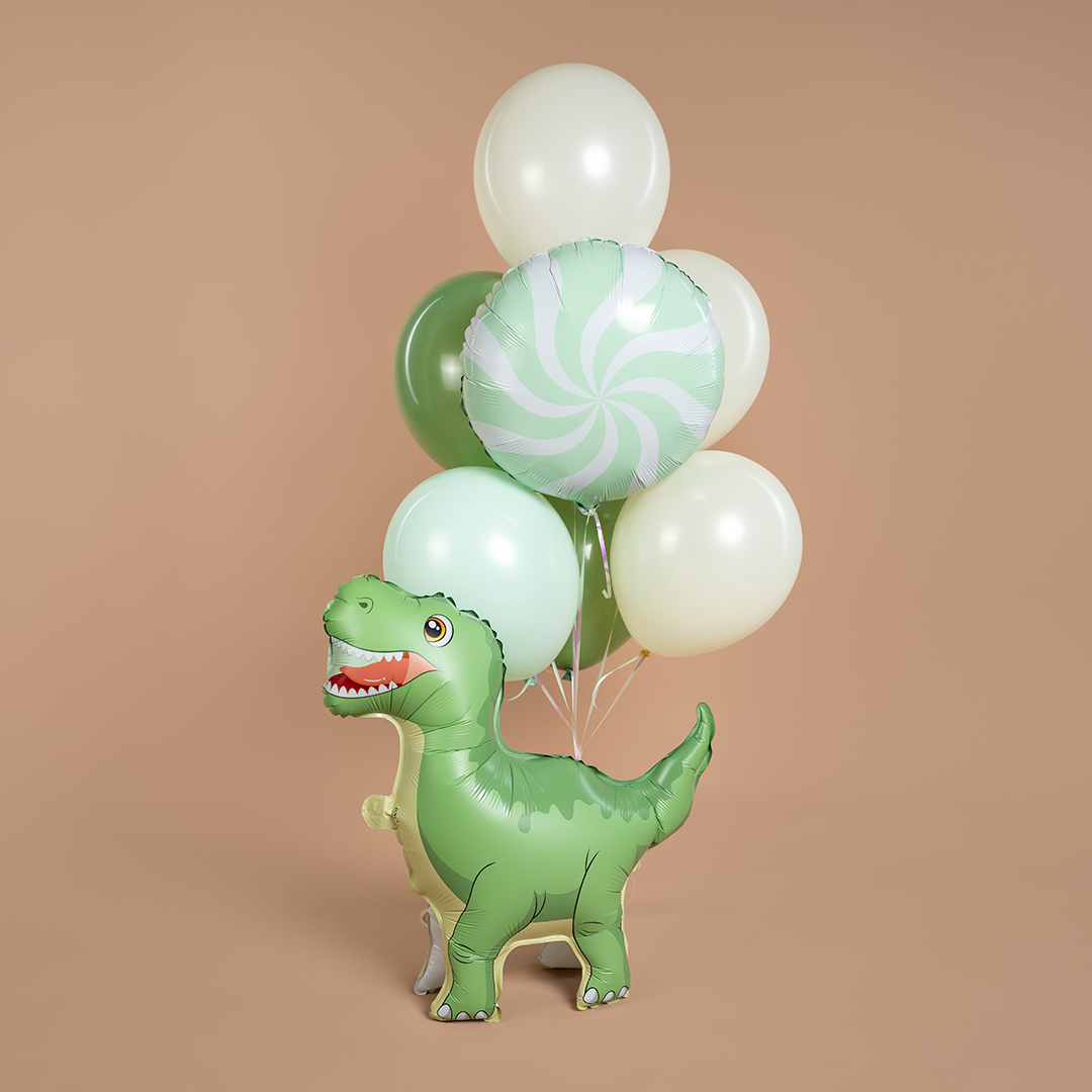 Шар (24''/61 см) Фигура 3D, Динозавр Тираннозавр, Зеленый, 1 шт.