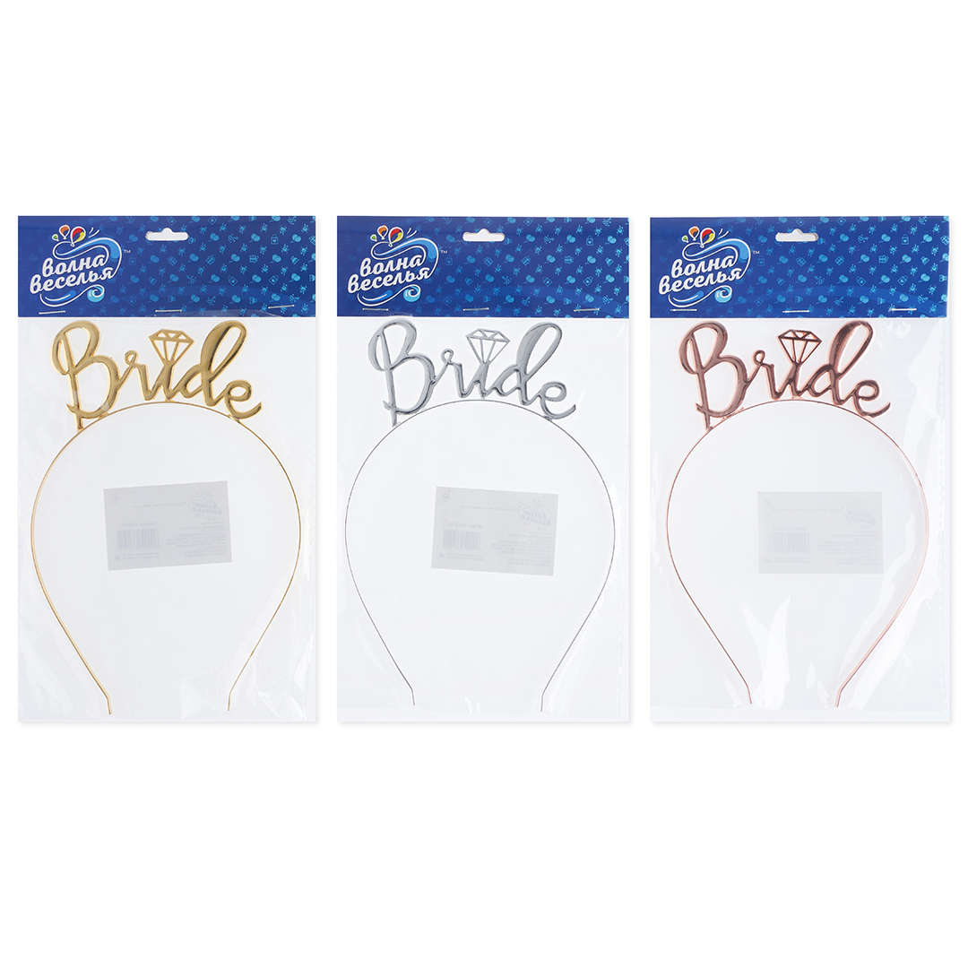 Ободок, BRIDE, металл, Золото, 1 шт. 