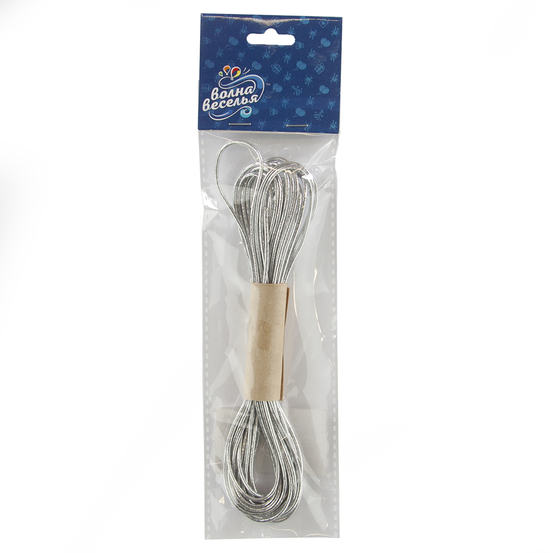 Эластичный шнурок (5 м) Серебро, Металлик, 1 шт.