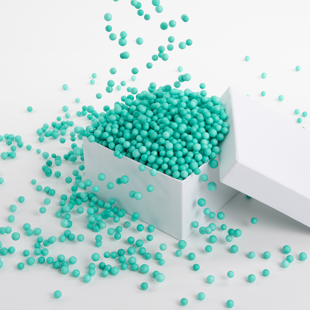 Шарики пенопласт, Зеленый, 6-8 мм, 10 гр.