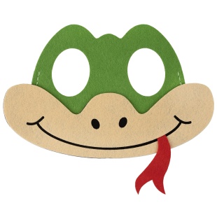 Маска карнавальная, из фетра, Змея, Зеленый, 19*15,5 см, 1 шт. 