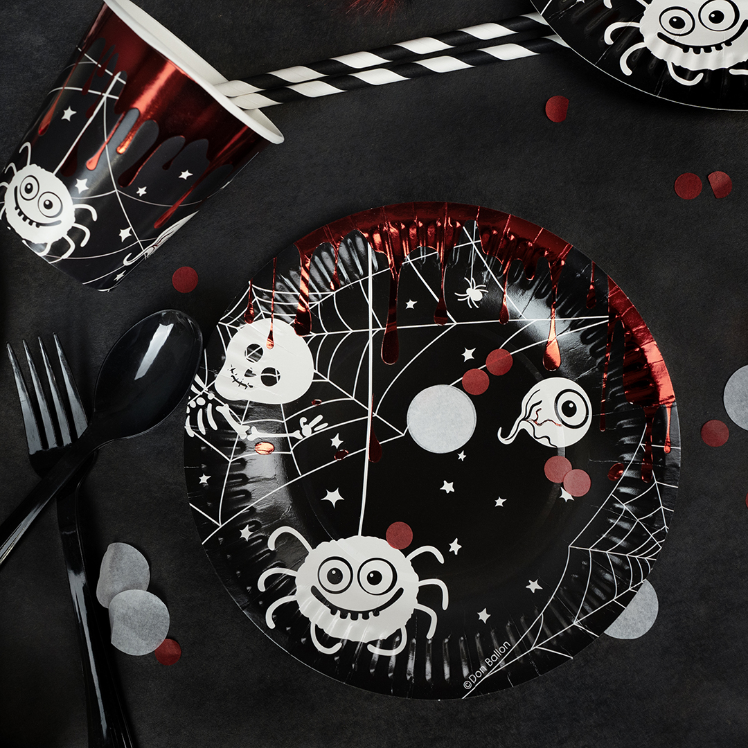 Стаканы (250 мл) Хэллоуин, Черный/Красный, Металлик, 6 шт.