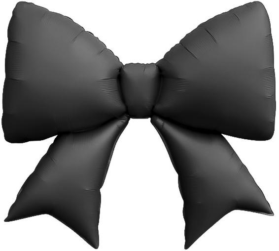 Шар (39''/99 см) Фигура, Бант, Черный, Сатин, 1 шт.